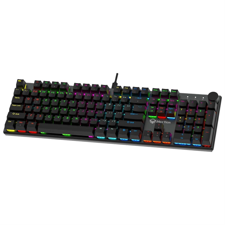 Teclado Mecánico USB Español Meetion MK009 Pro Negro Switch Red