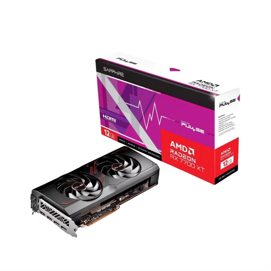 Placa de Video Sapphire Pulse Rx 7700 Xt 12Gb D6 Dual Fan