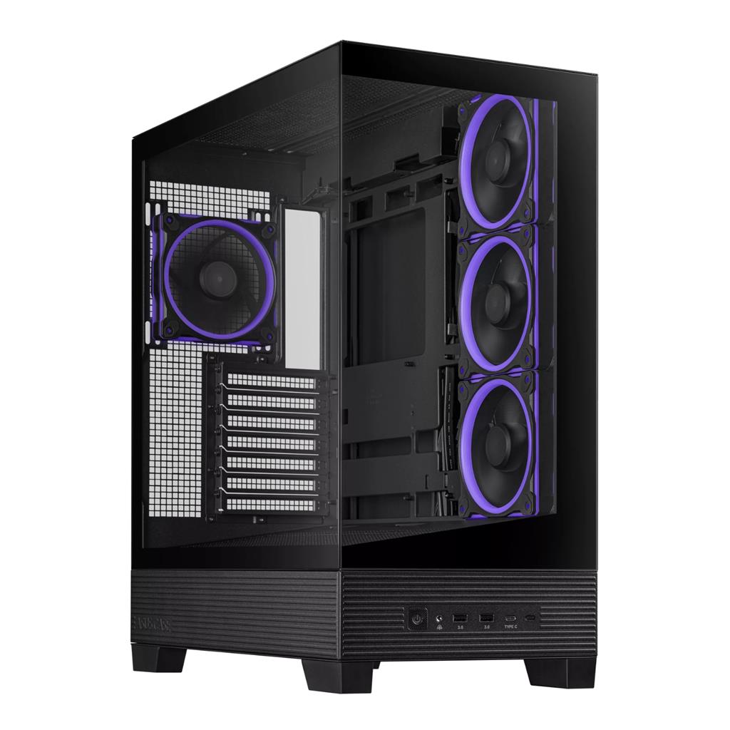 Gabinete Asus A31 PLUS TG 4 FAN aRGB Vidrio Templado Black