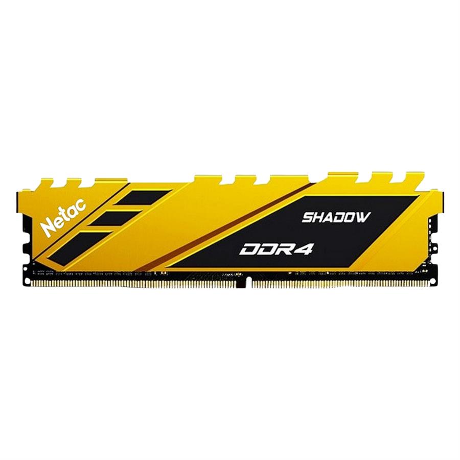 Memoria Ram Netac Shadow Ddr4 3200 Mt/s 16Gb C16 Yellow