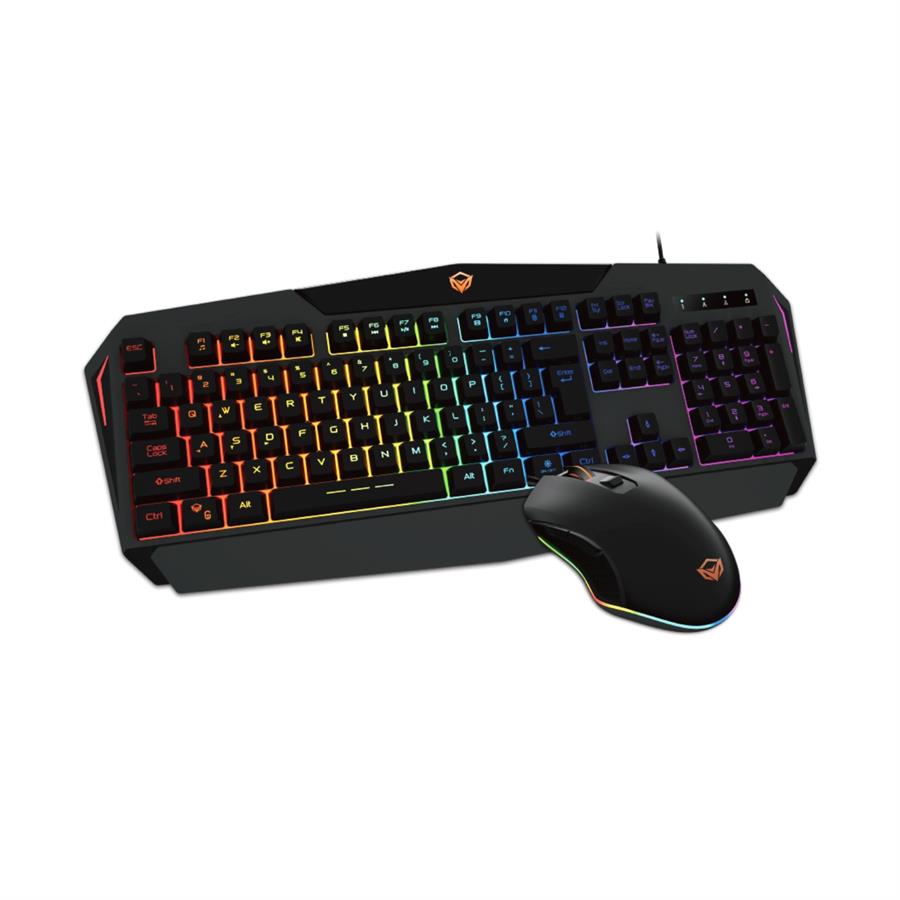 Combo Teclado Y Mouse Gamer Español Rainbow USB Meetion C510 Negro