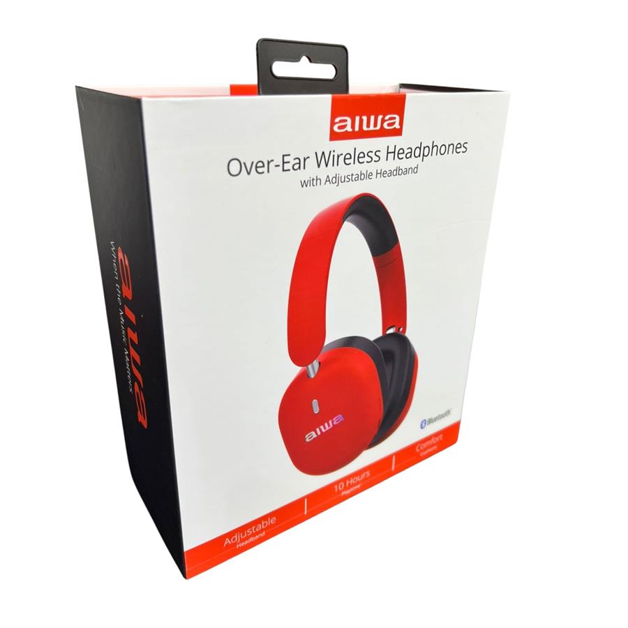 Auricular AIWA Inalambrico Bluetooth Over-Ear Rojo