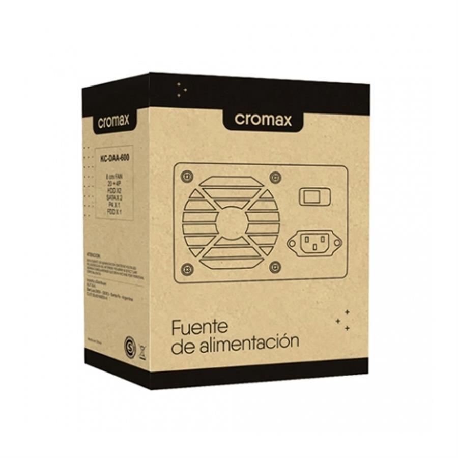 Fuente de Alimentacion Cromax 600W ATX 24 Pines KC-DAA-600